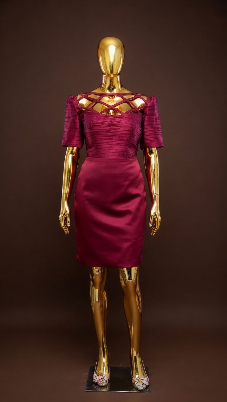 Geometric silk Dress